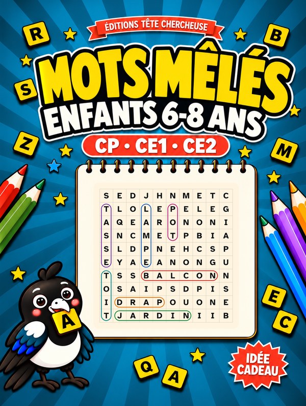 Couverture — Mots Mêlés 6-8 ans, CP · CE1 · CE2