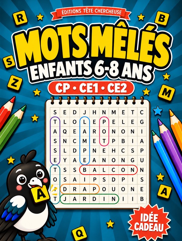 Couverture — Mots Mêlés 6-8 ans, CP · CE1 · CE2